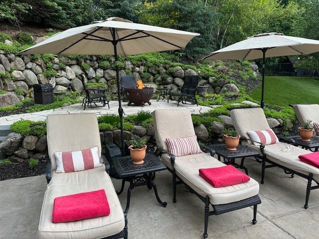 6155 Murray Ct, Shorewood, MN 55331 - view of patio with an outdoor fire pit