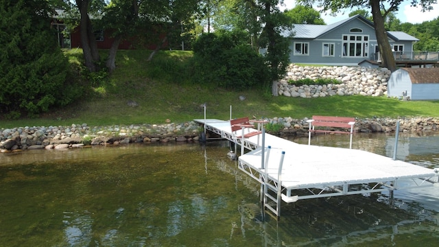 43404 Bills Beach Rd, Edna Twp, MN 56528 - dock area featuring a water view