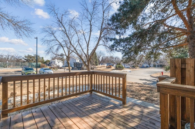 deck featuring a residential view