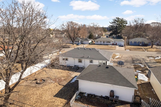 bird's eye view featuring a residential view