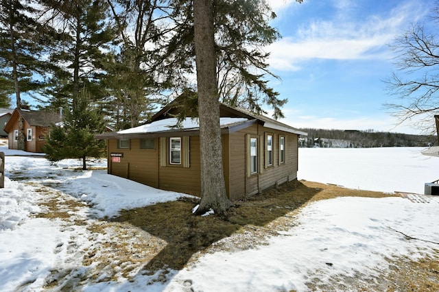 view of snowy exterior