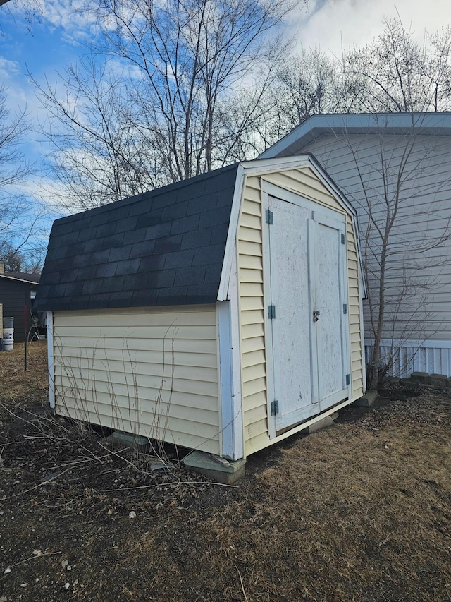 view of shed