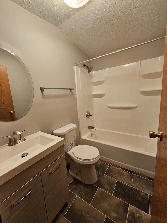 5 Orleans Ave, Inver Grove Heights, MN 55076 - full bath with vanity, bathing tub / shower combination, toilet, and a textured ceiling