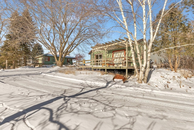 view of front of house with a deck