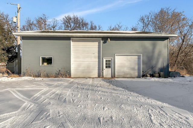 exterior space with a garage