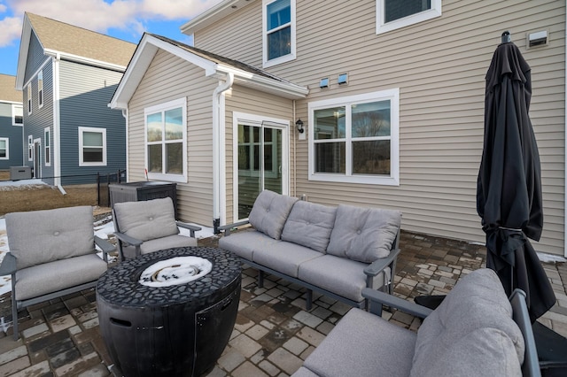 view of patio with an outdoor hangout area