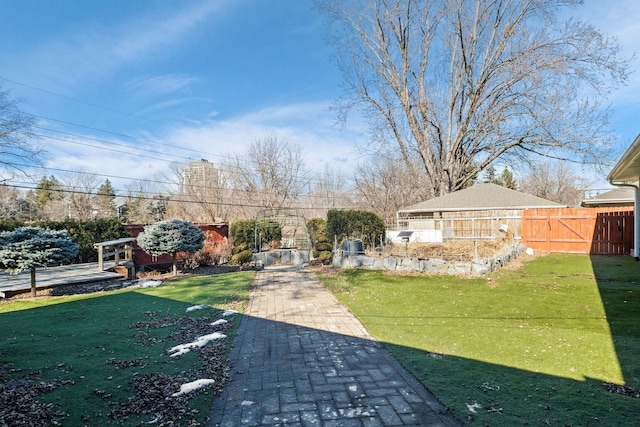 view of yard with fence