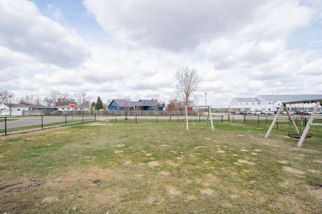 view of yard with fence