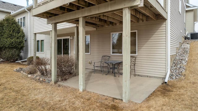 view of patio featuring central AC