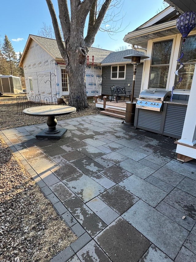 view of patio featuring grilling area