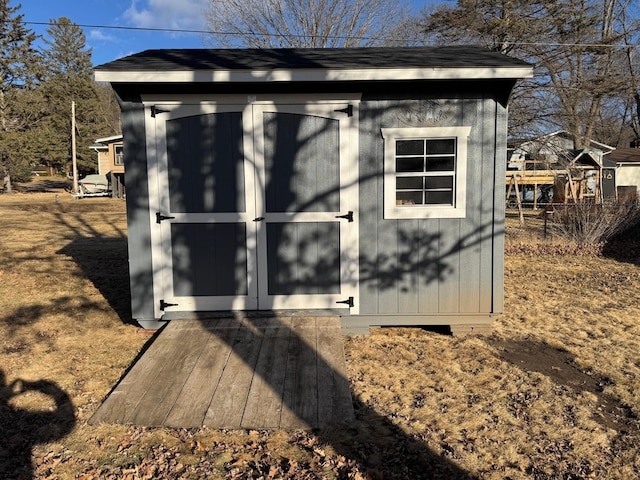 view of shed