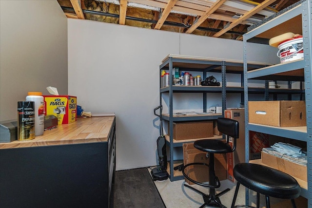 interior space featuring concrete floors