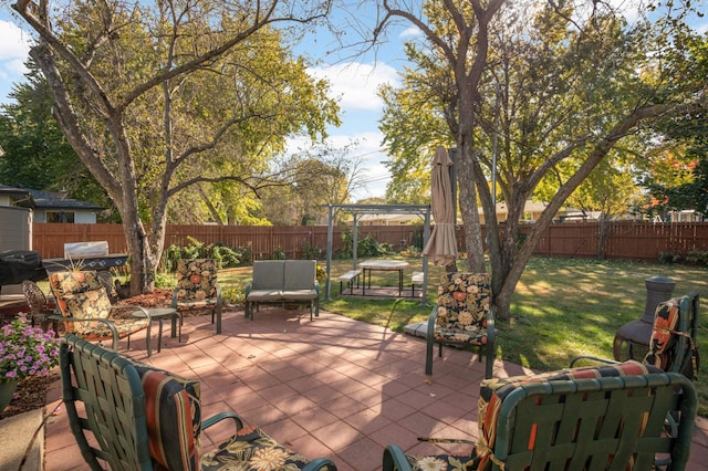 view of patio with a fenced backyard