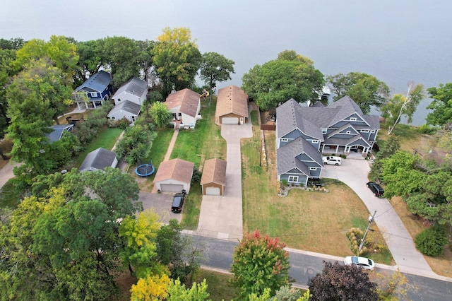 aerial view with a residential view