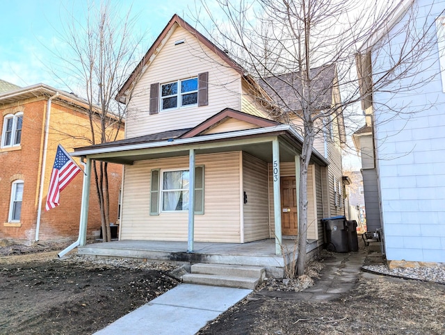 view of front of house featuring covered porch