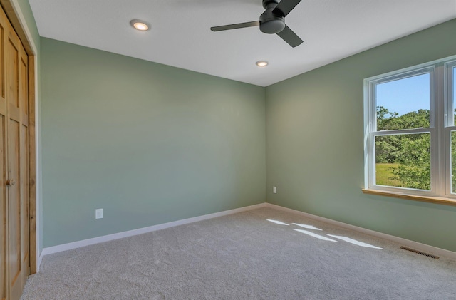 6624 Captains Cir NW, Sauk Rapids, MN 56379 - carpeted empty room featuring a ceiling fan, baseboards, and recessed lighting