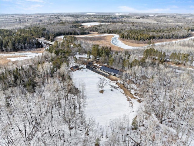 aerial view with a forest view