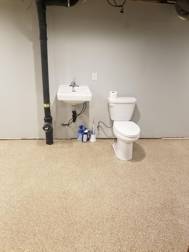 bathroom with toilet and a sink