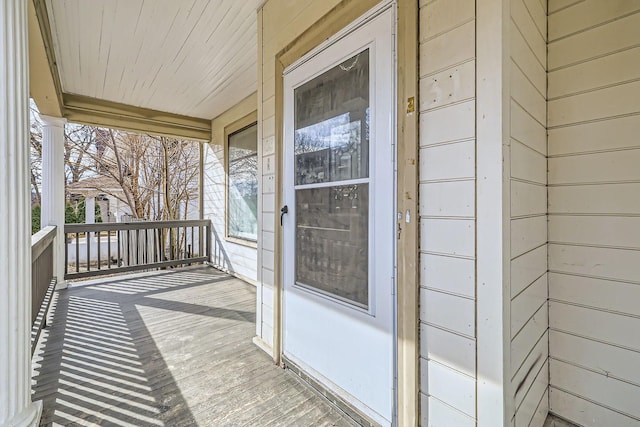 wooden deck with a porch