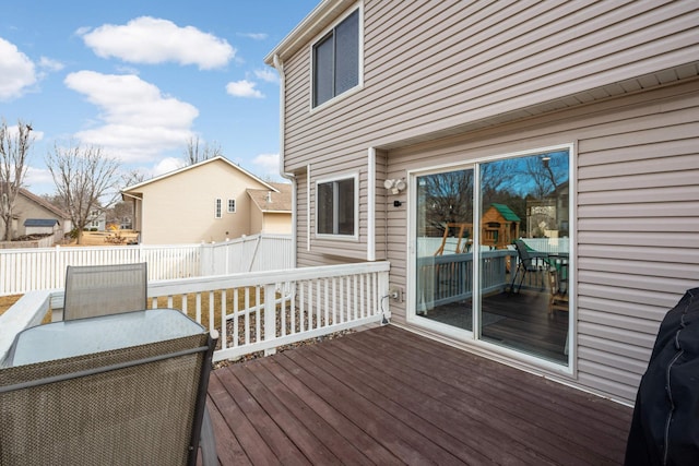 wooden deck with fence