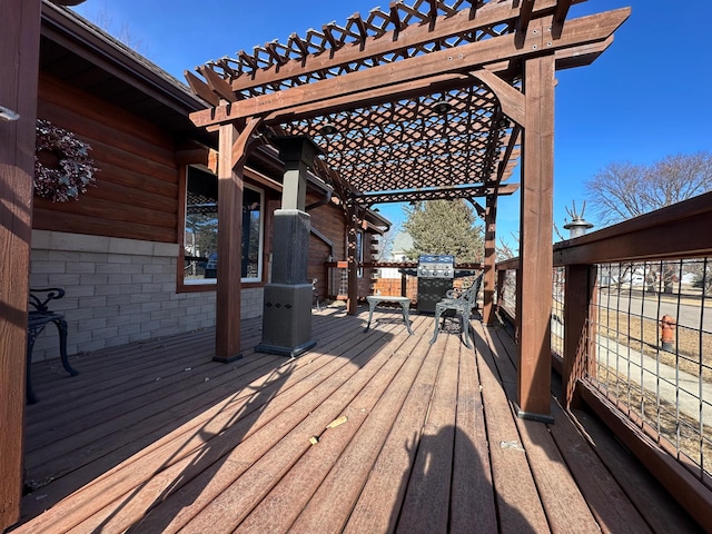 deck with a pergola