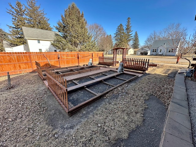 view of yard with fence