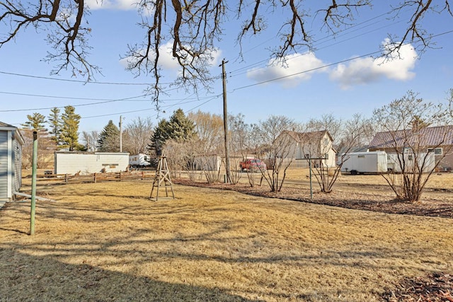 view of yard with fence