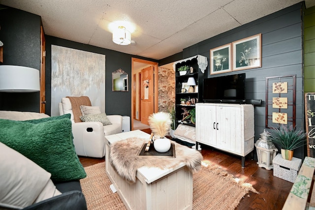 living area featuring wood finished floors