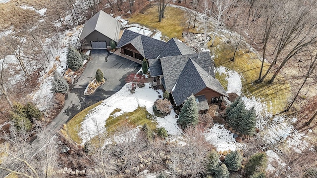 view of snowy aerial view