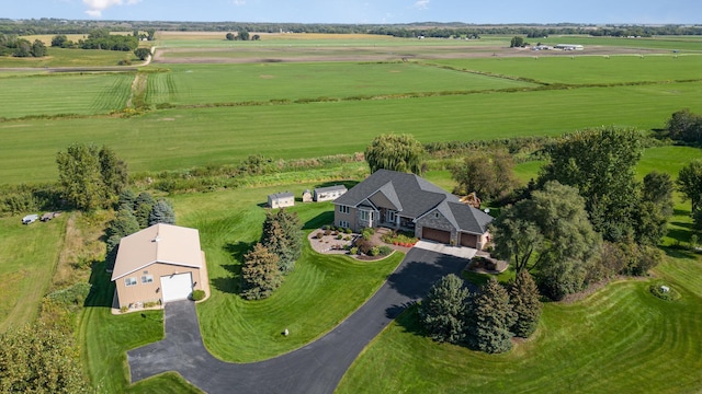 aerial view with a rural view