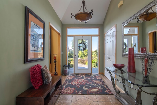 interior space with lofted ceiling