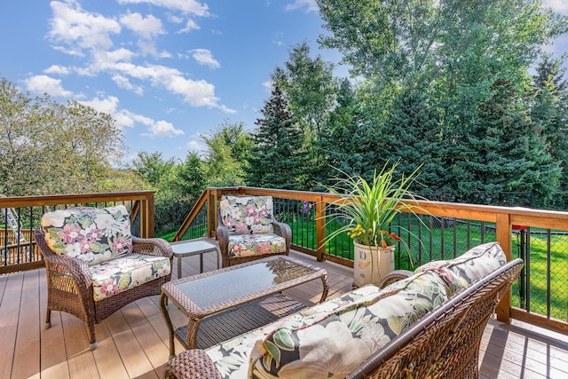 deck featuring an outdoor hangout area