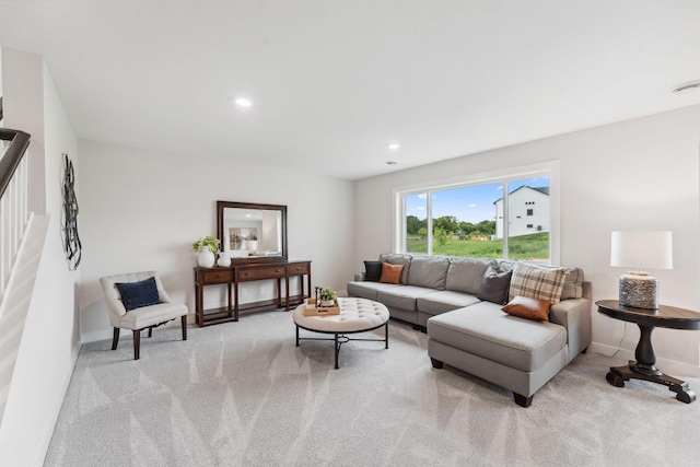 14355 Acer Ave, Rosemount, MN 55068 - living room with light carpet, baseboards, and recessed lighting