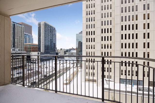 balcony featuring a city view