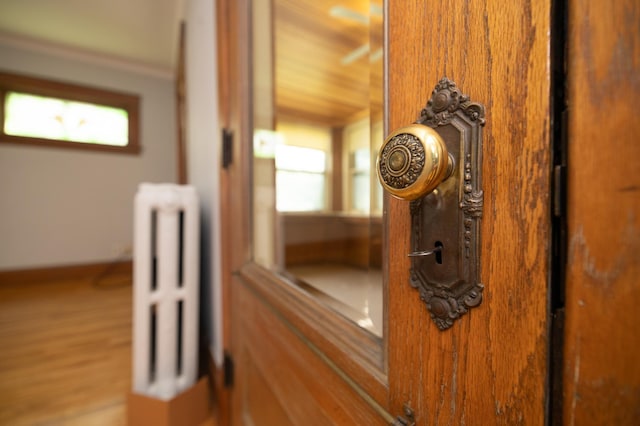 interior details with radiator heating unit