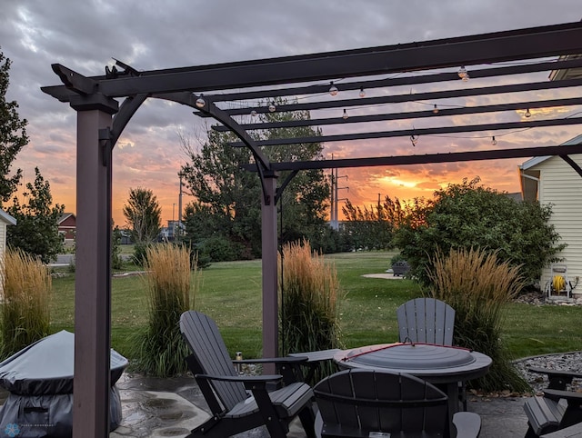 view of patio / terrace featuring a pergola