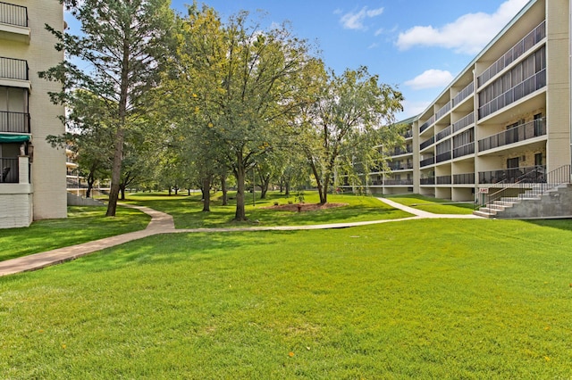 view of community with a lawn