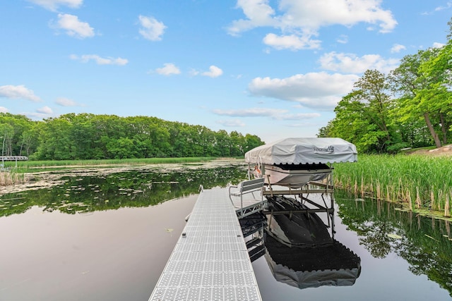18928 Katrine Ct, Lakeville, MN 55044 - dock area featuring a water view and a wooded view