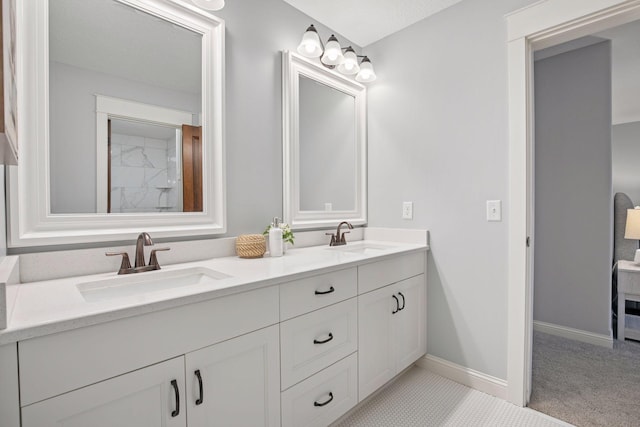 18928 Katrine Ct, Lakeville, MN 55044 - full bath featuring double vanity and baseboards