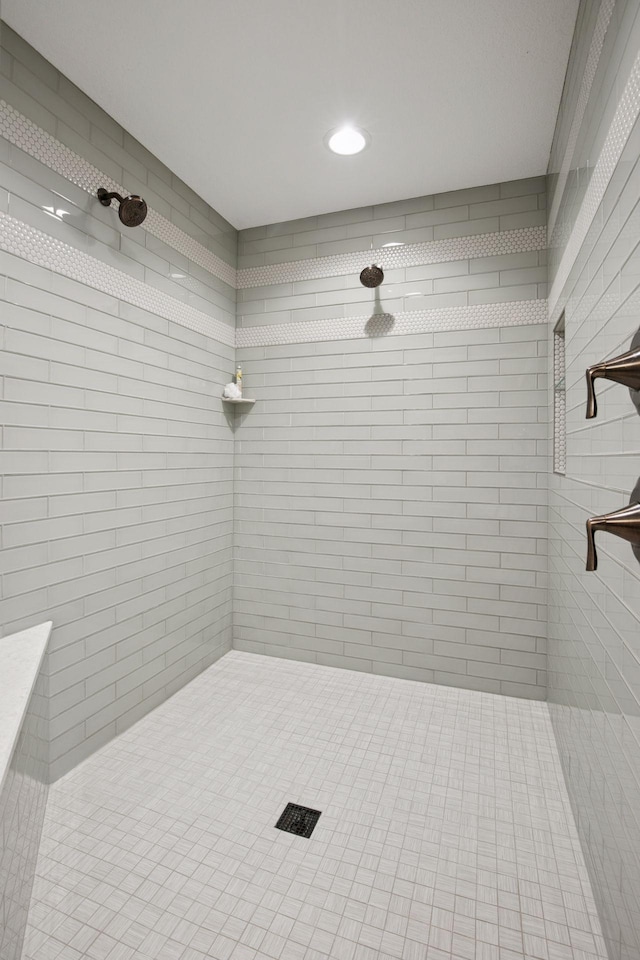 18928 Katrine Ct, Lakeville, MN 55044 - full bathroom featuring tiled shower and recessed lighting