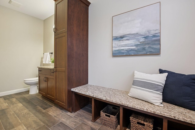 18928 Katrine Ct, Lakeville, MN 55044 - mudroom featuring dark wood finished floors and baseboards