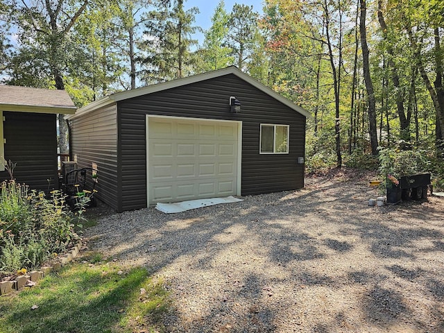 detached garage with driveway