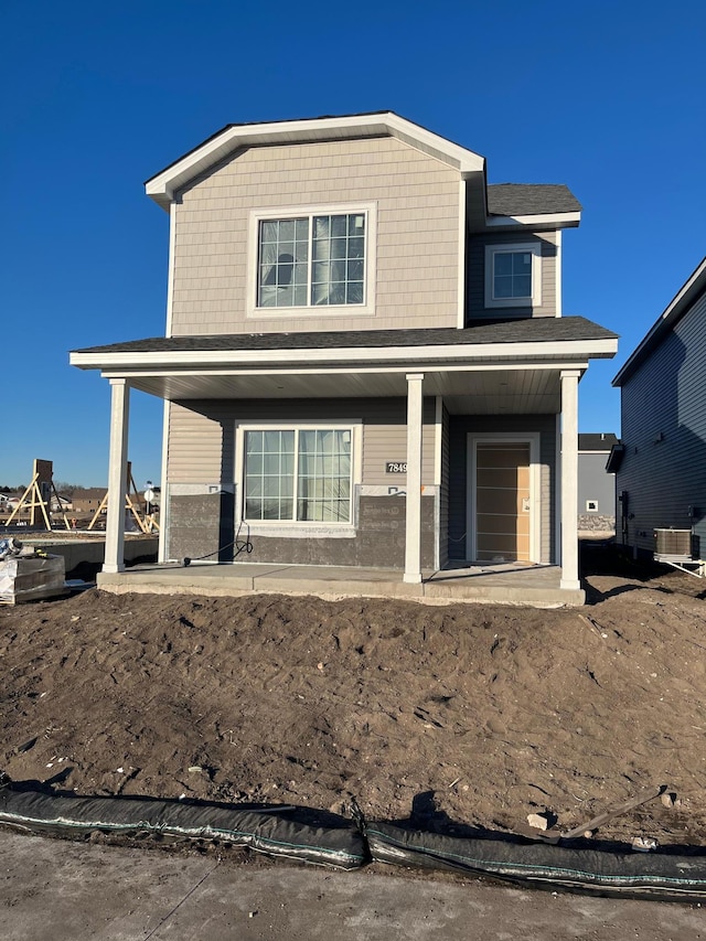 view of front of home featuring covered porch