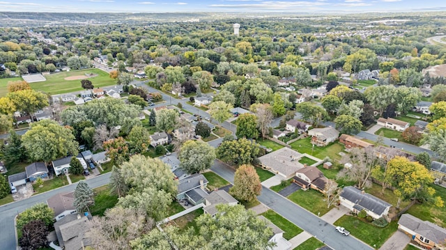 aerial view with a residential view