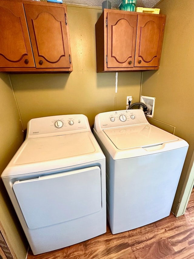 28714 County Road 112, Dieter Twp, MN 56751 - laundry room with cabinet space, independent washer and dryer, and wood finished floors