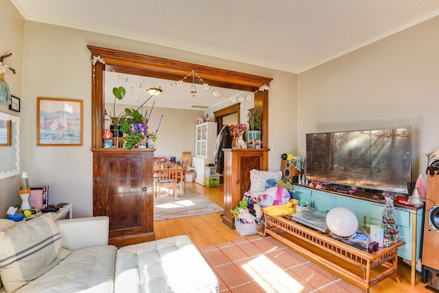 living area featuring wood finished floors