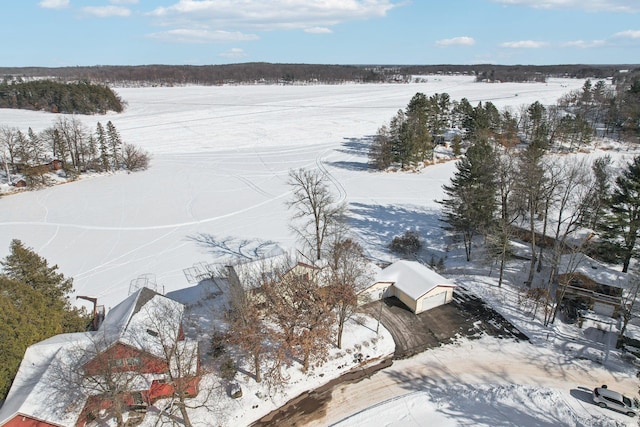 view of snowy aerial view