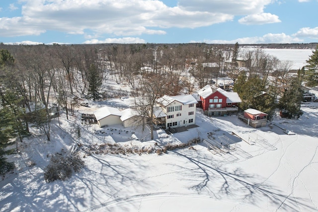 view of snowy aerial view