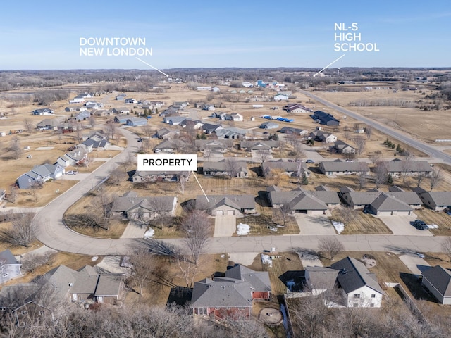 bird's eye view featuring a residential view