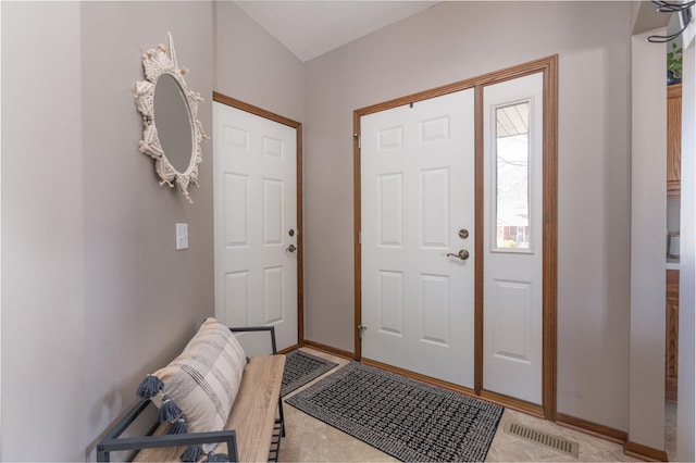 entrance foyer with visible vents and baseboards